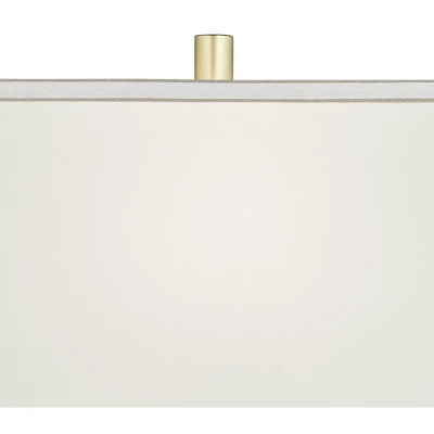 360 Lighting Modern Table Lamps 28 1/4" Tall Set Of 2 Gold Metal White Rectangular Shade For Living Room Bedroom House Bedside 2 360 Lighting Modern Table Lamps 28 1/4" Tall Set Of 2 Gold Metal White Rectangular Shade For Living Room Bedroom House Bedside - Image 2