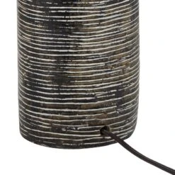 360 Lighting 24" High Mid Century Modern Farmhouse Rustic Table Lamps Set Of 2 Black Finish Oatmeal Shade Living Room Bedroom Bedside Nightstand House -360 Lighting GUEST 3eaaae85 3940 41f7 8fa6 6ef57b39b326