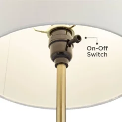 360 Lighting Phoebe Modern Buffet Table Lamps 28 1/2" Tall Set Of 2 Gold Metal White Drum Shade For Bedroom Living Room Bedside Nightstand Office Kids -360 Lighting GUEST 3ec8efd2 e8b5 4f57 8fcd cdc7baeff564