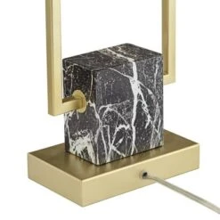 360 Lighting Carl 24 3/4" High Modern Table Lamps Set Of 2 Gold Finish Metal Living Room Bedroom Bedside Nightstand House Kitchen Entryway Black Shade -360 Lighting GUEST 431ed309 9c11 4c9d b1ff a0b4f9a1a233