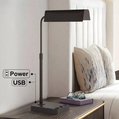 360 Lighting Harris 25 1/2" High Pharmacy Modern Desk Lamp USB Port AC Power Outlet Brown Bronze Finish Metal Single Home Office Living Room Charging 1 360 Lighting Harris 25 1/2" High Pharmacy Modern Desk Lamp USB Port AC Power Outlet Brown Bronze Finish Metal Single Home Office Living Room Charging