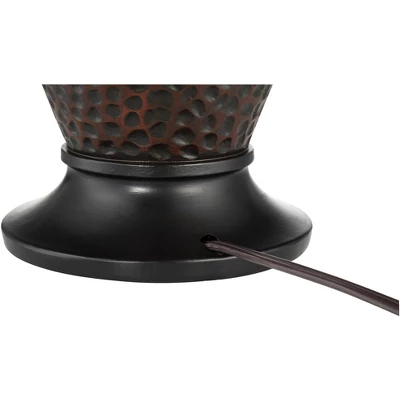 360 Lighting Cody Rustic Farmhouse Table Lamps 26" High Set Of 2 Hammered Oiled Bronze Oatmeal Linen Drum Shade For Bedroom Living Room Bedside House 5 360 Lighting Cody Rustic Farmhouse Table Lamps 26" High Set Of 2 Hammered Oiled Bronze Oatmeal Linen Drum Shade For Bedroom Living Room Bedside House - Image 5