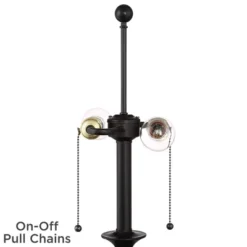 360 Lighting Spenser Rustic Farmhouse Floor Lamp 58" Tall Oiled Bronze Metal Off White Linen Empire Shade For Living Room Bedroom Office House Home -360 Lighting GUEST 4534916e 3732 435e 8b93 0f9b45896a59