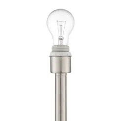 360 Lighting Andre 26 3/4" Tall Mid Century Modern Table Lamps Set Of 2 USB Port AC Power Outlet Silver Finish Metal White Shade Living Room Charging -360 Lighting GUEST 45983d9c 73ef 4e84 b703 166a3cbdb15a