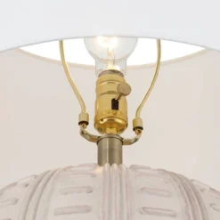 360 Lighting Keira 24" High Gourd Small Modern Coastal Table Lamp Beige Single White Shade Living Room Bedroom Bedside Nightstand House Office -360 Lighting GUEST 485ab34f e612 4620 98a8 cab53a9fc45f