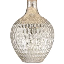 360 Lighting Waylon Modern Table Lamp 28" Tall Textured Mercury Glass Off White Tapered Drum Shade For Bedroom Living Room Bedside Nightstand Office -360 Lighting GUEST 48c1c49b a11a 4b82 8d2a 552e7b7650bf