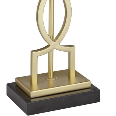 360 Lighting Modern Table Lamps 28 1/4" Tall Set Of 2 Gold Metal White Rectangular Shade For Living Room Bedroom House Bedside 5 360 Lighting Modern Table Lamps 28 1/4" Tall Set Of 2 Gold Metal White Rectangular Shade For Living Room Bedroom House Bedside - Image 5