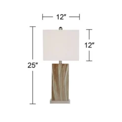 360 Lighting Connie Modern Table Lamps Set Of 2 25" High Brown Faux Marble With USB Charging Port White Rectangular Shade For Living Room Office Desk -360 Lighting GUEST 4d9d8f73 ca4a 4ad5 9a2c c6e5d950c89b