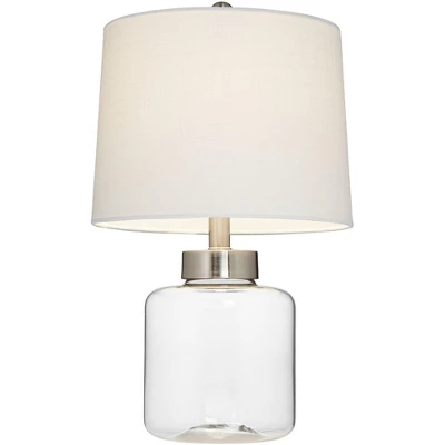 360 Lighting Coastal Accent Table Lamps 20.5" High Set Of 2 Small Clear Glass Fillable Shells White Drum Shade For Living Room Family Bedroom 6 360 Lighting Coastal Accent Table Lamps 20.5" High Set Of 2 Small Clear Glass Fillable Shells White Drum Shade For Living Room Family Bedroom - Image 6