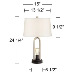 360 Lighting Marcel Modern Table Lamps Set Of 2 24 1/4" High Brushed Nickel With LED Nightlight USB Charging Port White Shade For Bedroom House Desk 12 360 Lighting Marcel Modern Table Lamps Set Of 2 24 1/4" High Brushed Nickel With LED Nightlight USB Charging Port White Shade For Bedroom House Desk -360 Lighting GUEST 5398ce6a 20f8 406a b3af ac5d96b3f3c8