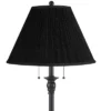 360 Lighting Dyna Traditional 58" Tall 2-Light Standing Floor Lamp Skinny Pole Pull Chain Black Finish Living Room Bedroom House Pleated Black Shade
