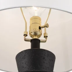 360 Lighting Fiona 24 1/2" High Mid Century Modern Table Lamps Set Of 2 USB Port Black Metal White Shade Living Room Charging Bedroom Bedside House -360 Lighting GUEST 56534ceb a24d 4812 ae9e f2a85c9d1d91