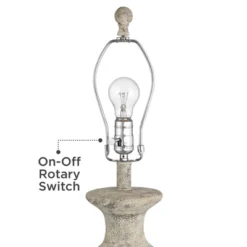 360 Lighting Lorraine 27" Tall Farmhouse Rustic Coastal Country Cottage Table Lamp Beige Finish Terracotta Single White Shade Living Room Bedroom -360 Lighting GUEST 56a8f22d 12eb 43bd b961 1f73570f3735