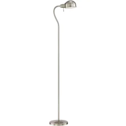 360 Lighting Modern Task Floor Lamp With USB Charging Port 61" Tall Satin Nickel Adjustable Gooseneck Arm For Living Room Reading -360 Lighting GUEST 5886268a dc0f 4fe8 86f0 29577a877679
