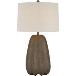 360 Lighting Calabasa 30" Tall Large Modern End Table Lamp Chocolate Brown Finish Single White Shade Living Room Bedroom Bedside Nightstand House -360 Lighting GUEST 5a344783 ead2 40eb a527 2831ad31b610