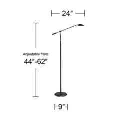 360 Lighting Arnie Modern 62" Tall Standing Floor Lamps Set Of 2 Lights Pharmacy-Style LED Adjustable Arm Black Finish Living Room Bedroom House -360 Lighting GUEST 5a82d0b4 2344 4b33 98ab 01c761e330a7
