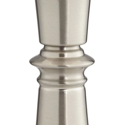 360 Lighting Seymore Modern Table Lamps 26" High Set Of 2 White Softback With USB Charging Port LED Touch On Off Silver Drum Shade For Bedroom Desk 4 360 Lighting Seymore Modern Table Lamps 26" High Set Of 2 White Softback With USB Charging Port LED Touch On Off Silver Drum Shade For Bedroom Desk - Image 4