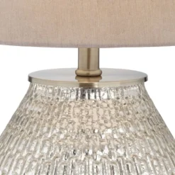 360 Lighting Country Cottage Accent Table Lamps 19 1/2" High Set Of 2 Mercury Glass Teardrop Gray Drum Shade For Bedroom Bedside -360 Lighting GUEST 5dfe598d 1abb 4f88 a844 2b069476329e