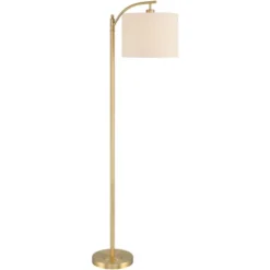 360 Lighting Modern Downbridge Floor Lamp 61 1/2" Tall Warm Gold Metal Off-White Linen Drum Shade For Living Room Reading Bedroom 12 360 Lighting Modern Downbridge Floor Lamp 61 1/2" Tall Warm Gold Metal Off-White Linen Drum Shade For Living Room Reading Bedroom -360 Lighting GUEST 600eb201 2466 49b5 8dfc a11f9b237f06