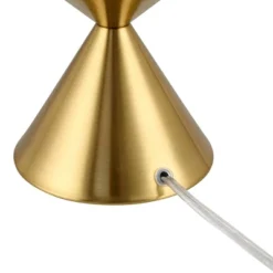 360 Lighting Stacked Diamonds 24" High Small Mid Century Modern Table Lamps Set Of 2 Gold Finish Metal White Shade Living Room Bedroom Bedside -360 Lighting GUEST 608b1362 71e8 4af1 b17b 78c1647c9902