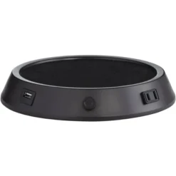 360 Lighting Bentley Rustic Farmhouse Table Lamp 29" Tall Brown Leaf With Dimmable USB Workstation Base Off White Empire Shade For Bedroom Living Room -360 Lighting GUEST 63508df5 98b9 4e16 94b6 a68538da70f5