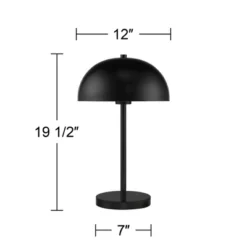 360 Lighting Rhys Modern Mid Century Luxury Accent Table Lamps 19 1/2" High Set Of 2 Black Metal Dome Shaped Shade For Bedroom Living Room Bedside -360 Lighting GUEST 684ba460 5f25 4d90 8a34 78133b4df3af