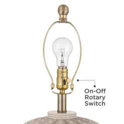 360 Lighting Keira 24" High Gourd Small Modern Coastal Table Lamp Beige Single White Shade Living Room Bedroom Bedside Nightstand House Office -360 Lighting GUEST 6ce7c3c0 5169 4938 a426 8aaf15fa4bd4