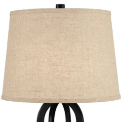 360 Lighting Marcel Industrial Table Lamps 24 1/4" High Set Of 2 Black With USB Port LED Nightlight Burlap Drum Shade For Bedroom Living Room Desk 12 360 Lighting Marcel Industrial Table Lamps 24 1/4" High Set Of 2 Black With USB Port LED Nightlight Burlap Drum Shade For Bedroom Living Room Desk -360 Lighting GUEST 71872a2b b87b 4d09 8a34 aff7a30a0885