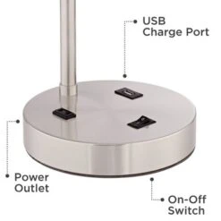 360 Lighting Colby Nickel USB Desk Lamps Set Of 2 With Smart Socket -360 Lighting GUEST 7189f8b2 ba25 41fb be57 d087e366bfc9