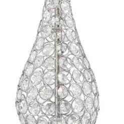 360 Lighting Sergio Modern Accent Table Lamps 23 1/2" High Set Of 2 Chrome Clear Acrylic With USB Charging Port Blue Softback Drum Shade For Home Desk -360 Lighting GUEST 7204c8e5 d487 44d6 a5d4 b08d8489995c