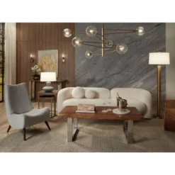 360 Lighting Emil 21 1/2" High Small Mid Century Modern Accent Table Lamp Light Gray Ceramic Single White Shade Living Room Bedroom Bedside Nightstand -360 Lighting GUEST 722f3626 957b 4aad 9082 8d8a1f4b0dc5