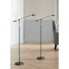 360 Lighting Arnie Modern 62" Tall Standing Floor Lamps Set Of 2 Lights Pharmacy-Style LED Adjustable Arm Black Finish Living Room Bedroom House