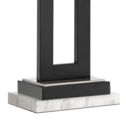 360 Lighting Neil Modern Table Lamp With White Marble Riser 26" High Two Tone USB Charging Port Rectangular Shade Bedroom For Bedroom Living Room Desk -360 Lighting GUEST 74c21db2 df27 43f4 a5c3 8a4b90c43505