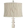 360 Lighting Colonnade Traditional Country 60" Tall Standing Floor Lamp Metal Antique White Finish Living Room Bedroom House Drum Kinmen Cream Shade
