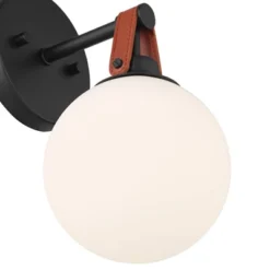 360 Lighting Nubuck 10 1/2" High Black And Brown Leather Wall Sconce -360 Lighting GUEST 790bbcb8 45a7 45f1 afe6 44c477a28473