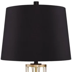 360 Lighting Nathan Modern Table Lamps 25 1/2" High Set Of 2 Gold Metal With USB Charging Ports Black Drum Shade For Bedroom Living Room Home Desk -360 Lighting GUEST 793c17c8 f942 420d b160 fd6cfb47baba