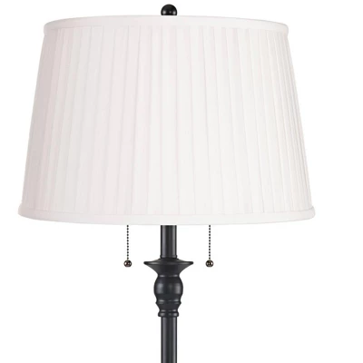 360 Lighting Dyna 58" High Pleated Shade Black 2-Light Floor Lamp 1 360 Lighting Dyna 58" High Pleated Shade Black 2-Light Floor Lamp
