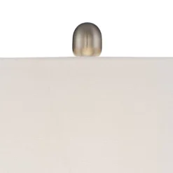 360 Lighting Roxie Modern Table Lamps Set Of 2 With White Marble Risers 31" Tall Brushed Nickel Off White Fabric Shade For Bedroom Living Room Bedside