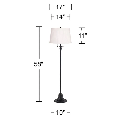 360 Lighting Dyna 58" High Pleated Shade Black 2-Light Floor Lamp 3 360 Lighting Dyna 58" High Pleated Shade Black 2-Light Floor Lamp - Image 3