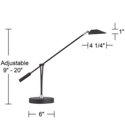 360 Lighting Arnie 20" High Small Modern Desk Lamps Set Of 2 USB Port Adjustable LED Satin Black Metal Home Office Living Room Charging Bedroom -360 Lighting GUEST 7eb6955d 4fd5 490f a238 faf80481e1b4