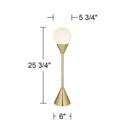 360 Lighting Leah 25 3/4" High Modern Accent Table Lamp Gold Brass Finish Metal Single Glass White Globe Shade Living Room Bedroom Bedside Nightstand -360 Lighting GUEST 7f7b794d 9401 4156 b353 a24b16d480dd