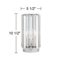 360 Lighting Caledan Modern Accent Table Lamp 10 1/2" High Clear Crystal Rods For Bedroom Bedside Nightstand Office Kids Family House Home -360 Lighting GUEST 7f8214f7 e6c3 4721 bc4d ca4226edb132