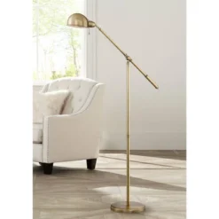 360 Lighting Dawson Traditional 55" Tall Standing Floor Lamps Set Of 2 Lights Boom Arm Pharmacy Adjustable Gold Metal Antique Brass Finish Living Room -360 Lighting GUEST 808eae15 1275 4173 929e d2389b7ab5a6