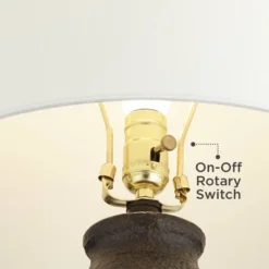 360 Lighting Las Cruces 28" Tall Jar With Handles Farmhouse Rustic Country Cottage Table Lamp Black Single White Shade Living Room Bedroom Bedside -360 Lighting GUEST 818c967e 980c 4cb8 9f0e 327c2637c97a