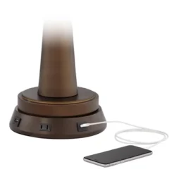 360 Lighting Southwestern Table Lamp With USB And AC Power Outlet Workstation Charging Base 29" Tall Brown Hammered Pot Living Room Bedroom -360 Lighting GUEST 83f2a307 781b 42b2 9752 9af634b32feb