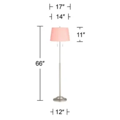 360 Lighting Abba Modern 66" Tall Standing Floor Lamp Skinny Pole Pull Chain Silver Metal Brushed Nickel Finish Living Room Pleated Peach Pink Shade 6 360 Lighting Abba Modern 66" Tall Standing Floor Lamp Skinny Pole Pull Chain Silver Metal Brushed Nickel Finish Living Room Pleated Peach Pink Shade -360 Lighting GUEST 859de784 773f 41f9 923d 0779c374bb5d