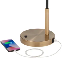 360 Lighting Colborne Modern Mid Century Desk Table Lamp 28" Tall Antique Brass Black With USB Charging Port LED For Bedroom Living Room Bedside Kids 10 360 Lighting Colborne Modern Mid Century Desk Table Lamp 28" Tall Antique Brass Black With USB Charging Port LED For Bedroom Living Room Bedside Kids -360 Lighting GUEST 86a563e5 0152 41a0 be97 a09f9236d93f