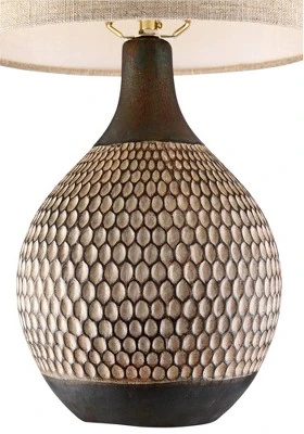 360 Lighting Emma 21" High Small Mid Century Modern Accent Table Lamps Set Of 2 Brown Wood Finish Ceramic Oatmeal Shade Living Room Bedroom Bedside 5 360 Lighting Emma 21" High Small Mid Century Modern Accent Table Lamps Set Of 2 Brown Wood Finish Ceramic Oatmeal Shade Living Room Bedroom Bedside - Image 5