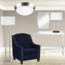 360 Lighting Modern Ceiling Light Flush Mount Fixture 13" Wide Brushed Nickel 2-Light Frosted Glass Dome Shade For Bedroom Kitchen Living Room Hallway -360 Lighting GUEST 8759d2b5 100c 402d 9918 642b2636e1f2