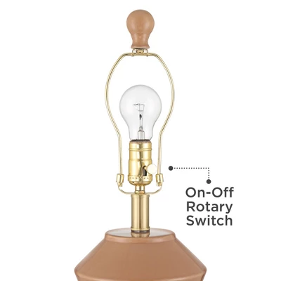 360 Lighting Tatum 22 1/4" High Small Geometric Mid Century Modern Accent Table Lamp Red Clay Glaze Finish Ceramic Single Living Room Bedroom 7 360 Lighting Tatum 22 1/4" High Small Geometric Mid Century Modern Accent Table Lamp Red Clay Glaze Finish Ceramic Single Living Room Bedroom - Image 7